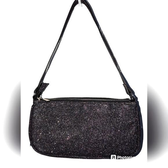NWT Skinny Dip London Sparkly Black with Silver Happy ⚡⚡Face Purse - Picture 15 of 16